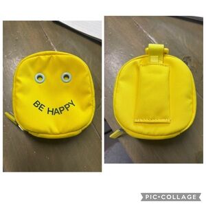 Lululemon Sonic Yellow Smiley Face Daily Essentials Mini Pouch.  In EUC!